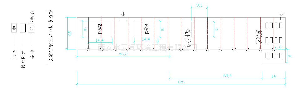 硫化厂厂房平面示意图